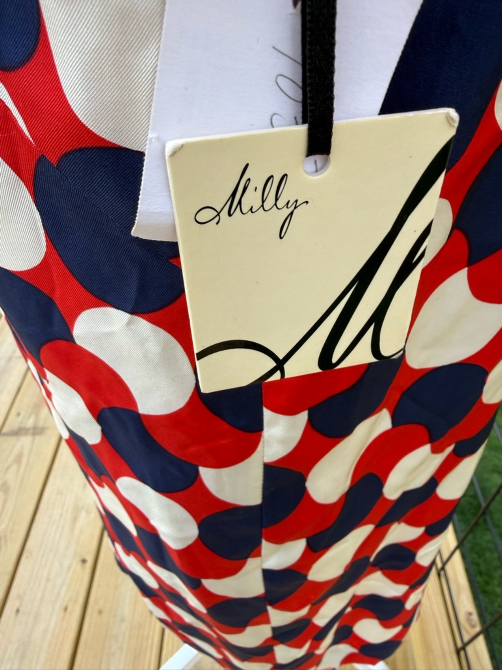 Milly Red, Navy & White Geometric Mini Dress NWT - Picture 2 of 6